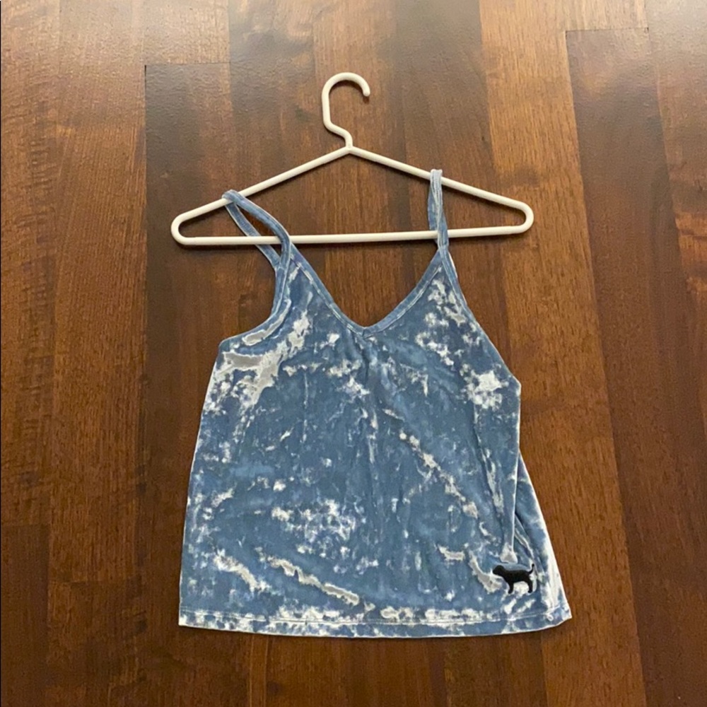 Blue velvet tank top